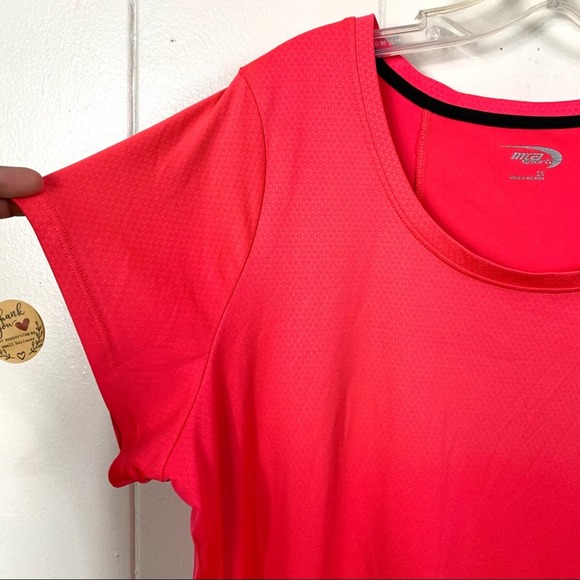 MTA SPORT T-SHIRT SHORT SLEEVES SCOOP NECK SIZE 1X COLOR CORAL-PINK - Picture 5 of 8
